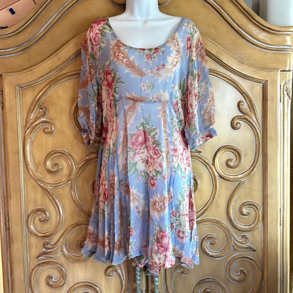 New Options sheer floral skater dress